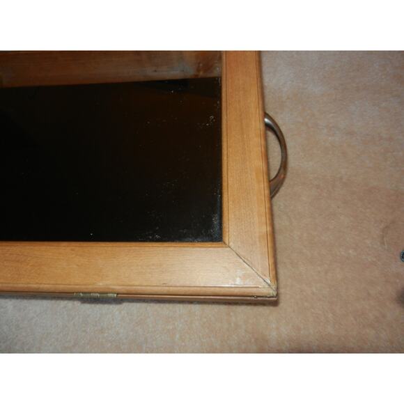 Two Flea Market Display Case Portable Wood with Handels,Velvet Lining 49" long - Picture 9 of 10